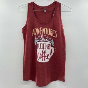 Instant Message Women's Tank Top Sleeveless T-Shirt Adventure Fueled by Coffee M